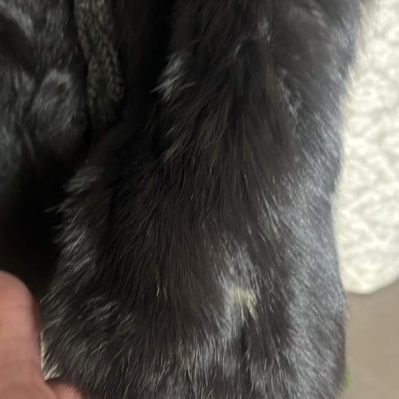 Women’s Vest Knit Front Panels Leather Trim Zipper Black Size Medium - Picture 8 of 15